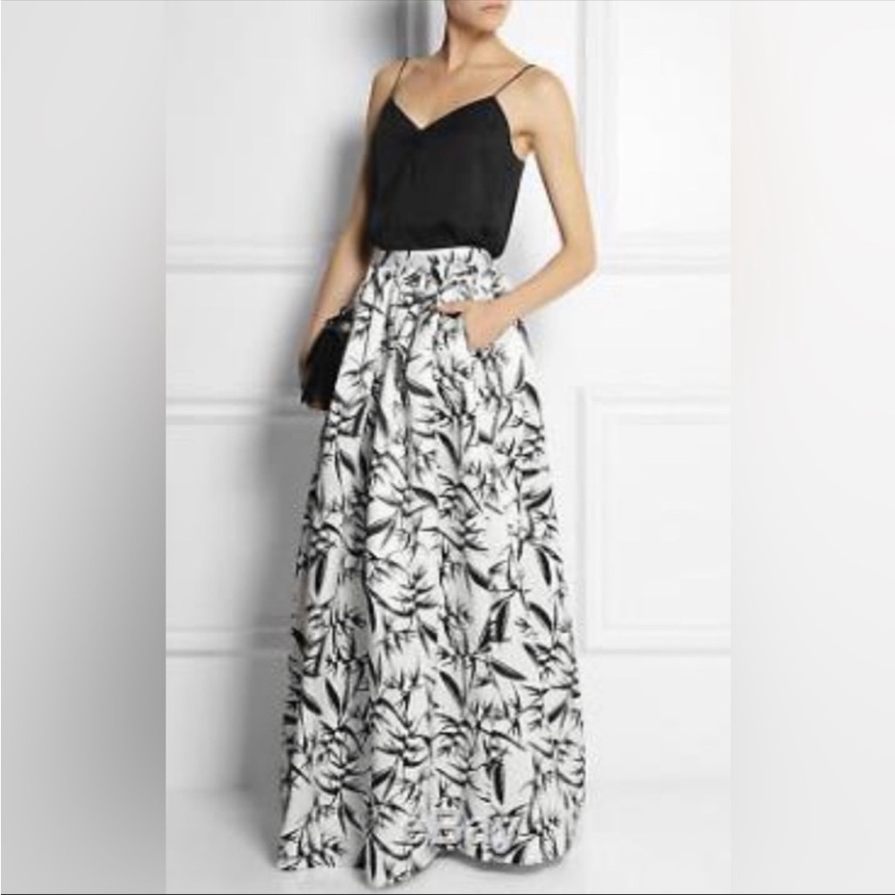 Alice + Olivia Black and White Maxi Skirt
